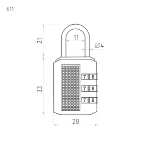 Нора-М Замок навесной кодовый 611 (чёрный) #172378