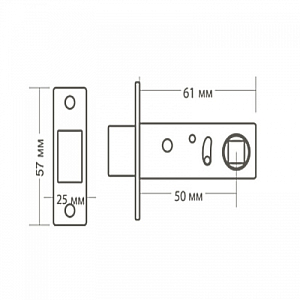 Нора-М защелка дверная магнитная С-50М (ст.медь) #226251