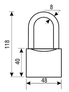 Аллюр Замок навесной HG-350C-L (ВС1Ч-350Д) полимер 5 ключей #171736