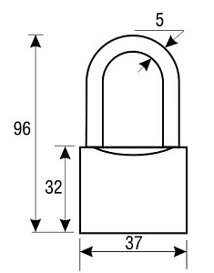 Аллюр Замок навесной HG-340C-L (ВС1Ч-340Д) полимер 5 ключей #172245