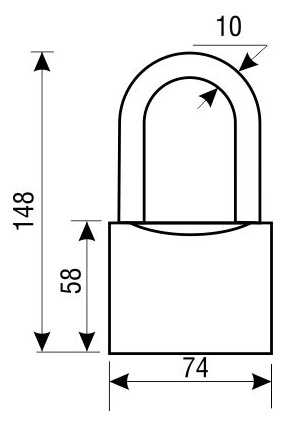Аллюр Замок навесной HG-375C-L (ВС1Ч-375Д) полимер 5 ключей #172260