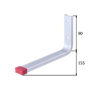 Крюк настенный прямой алюминиевый 90х155 (до 15 кг) #203405