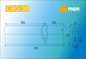 MSM Цилиндр перф. ключ-ключ , C 90 mm (60/30) SN #170775