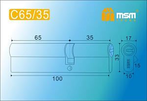 MSM Цилиндр перф. ключ-ключ , C 100 mm (65/35) РВ #170917