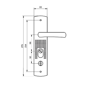 Стандарт Ручка PH-CT222-R (универсальная) для кит. метал. дверей (правая) #173745