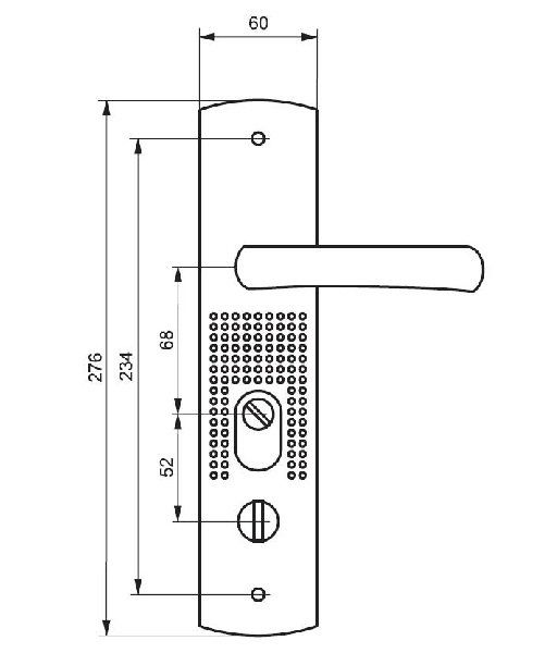 Стандарт Ручка PH-CT222-1-R (универсальная) с подсветкой для кит. мет. дверей (правая) #173780