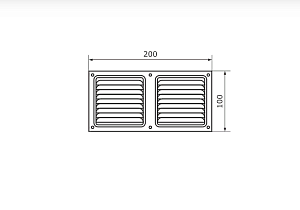 Решетка вент. 100х200 мм (белая) #220775
