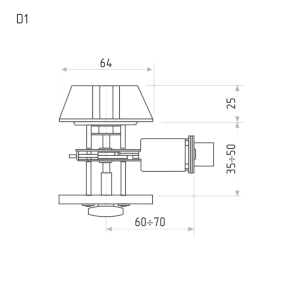 Нора-М  Замок врезной D1 (матовый никель) (ключ/фиксатор) #235360