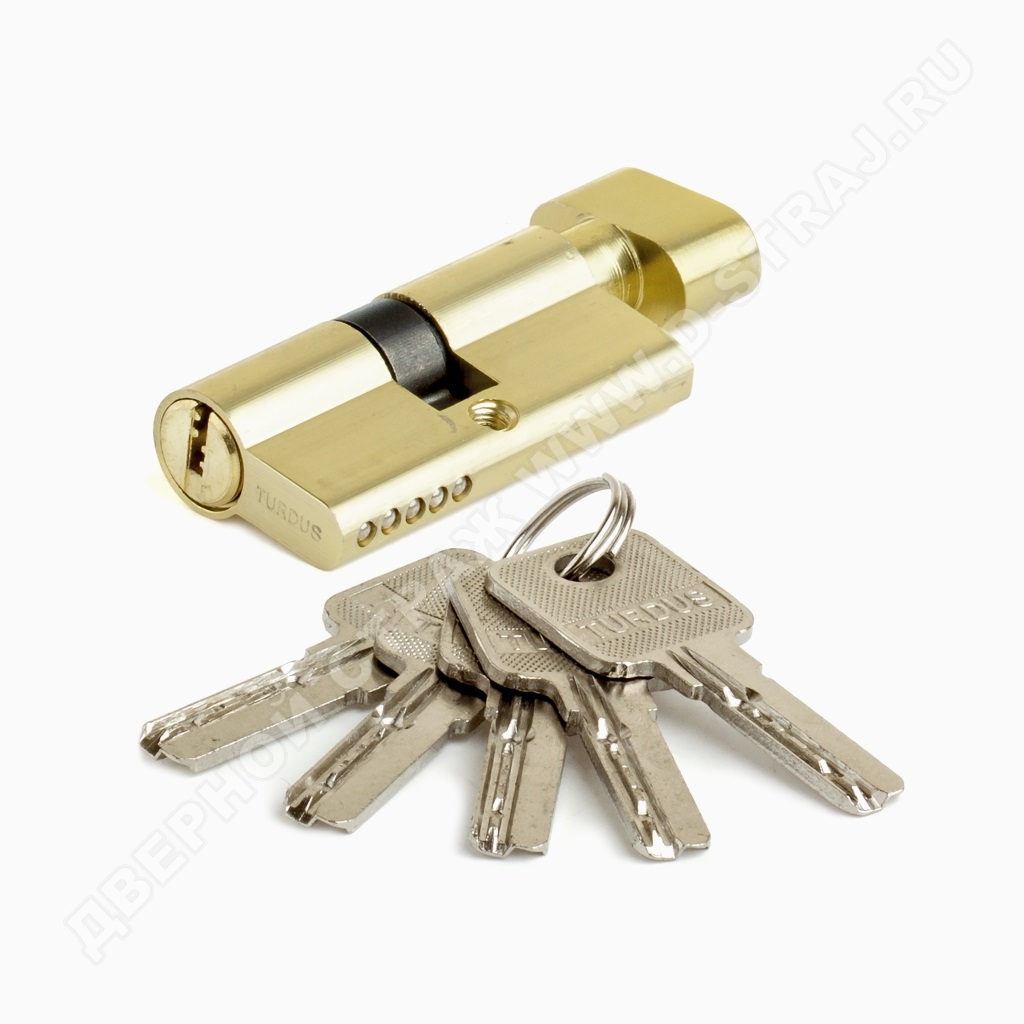 Цилиндр алюмин А60РВ (ключ/завёрка, золото) TURDUS #235546