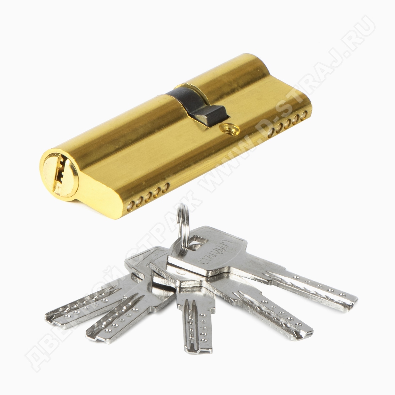 Стандарт  Цилиндровый механизм F-01 90 (30х10х50) GР 5 кл. (золото) перфо ключ/ключ #232096