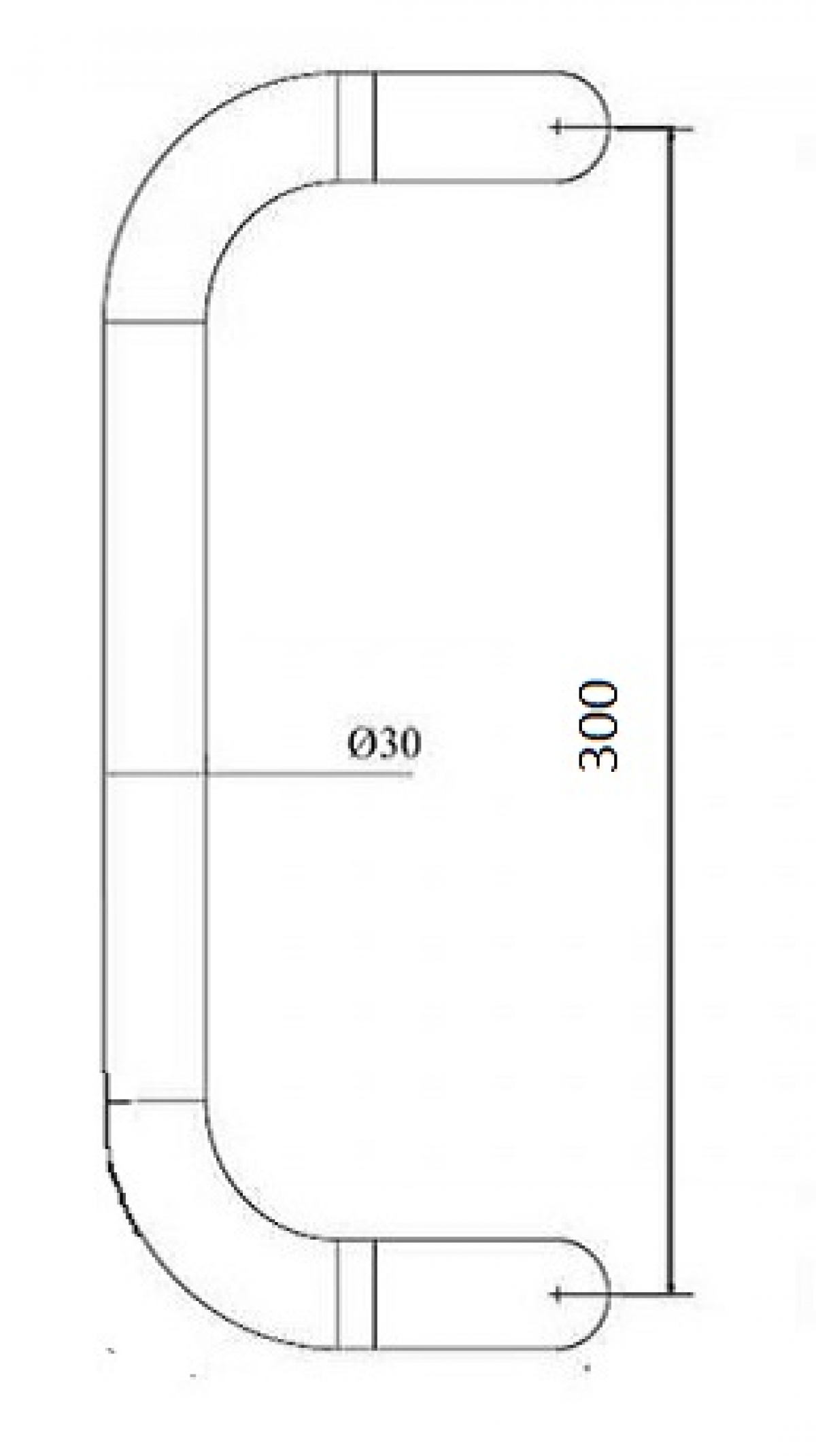 Ручка офисная скоба R=300 мм d=30 (8017) (коричневая) #236028