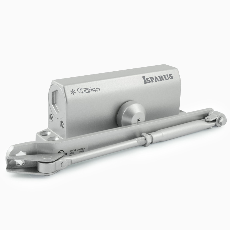 Нора-М  Доводчик ISP 430 F (50-110 кг) - серебро - морозостойкий - с фиксацией #233030