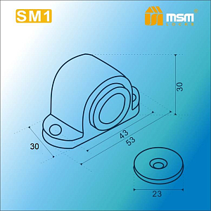 Упор дверной магнитный напольный МСМ SM1 CP #233088