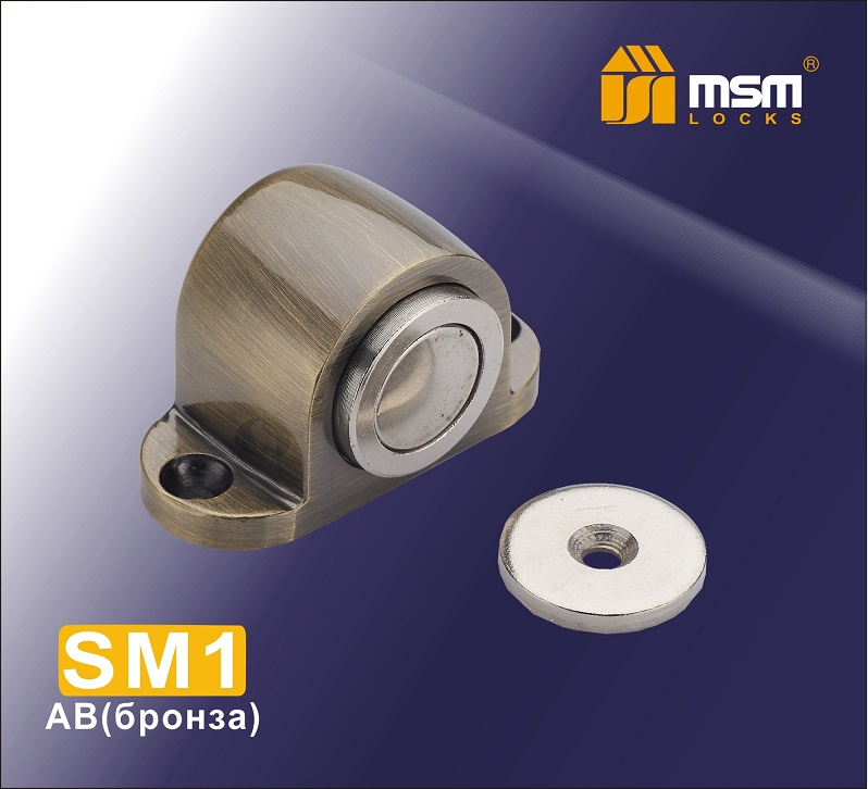 Упор дверной магнитный напольный МСМ SM1 AB #233129