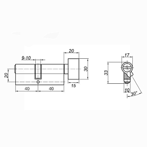 Стандарт Цилиндровый механизм Z.I.80В-5K (35Вх10х35) BP 5 кл #225183